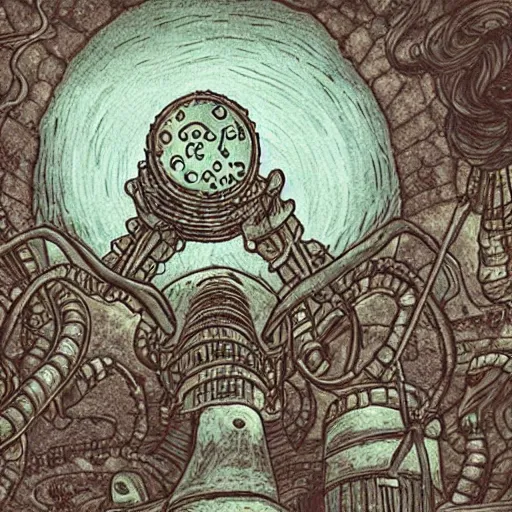 Image similar to a beholder from dungeons and dragons floating above a medieval fantasy city, eldritch horror, eyestalks