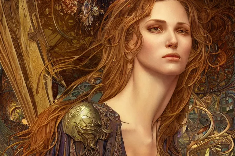 Image similar to Gabriel Knight, fantasy, intricate, elegant, highly detailed, digital painting, 4k, HDR, concept art, smooth, sharp focus, illustration, art by artgerm and H R Giger and alphonse mucha