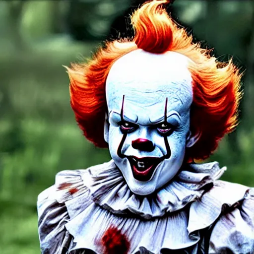 Image similar to Pennywise in the walking dead 4K quality photo realistic