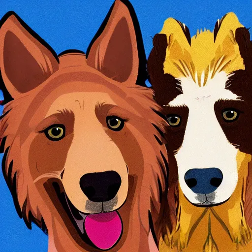 Prompt: a screenshoot of the show bojack horseman of a couple of shetland sheepdog in a style of bojack horsman