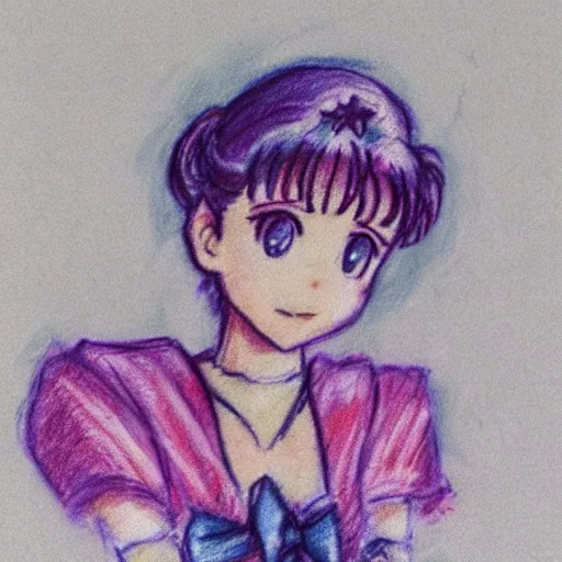 Image similar to Pastel sketch of Makoto Kino from Sailor Moon