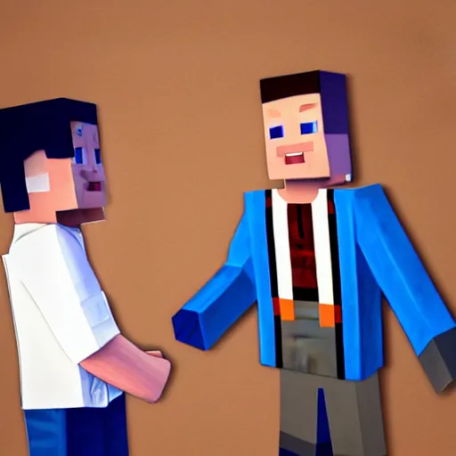 Prompt: Minecraft Steve meets photorealistic Mitt Romney, digital art, trending on artstation, oil painting