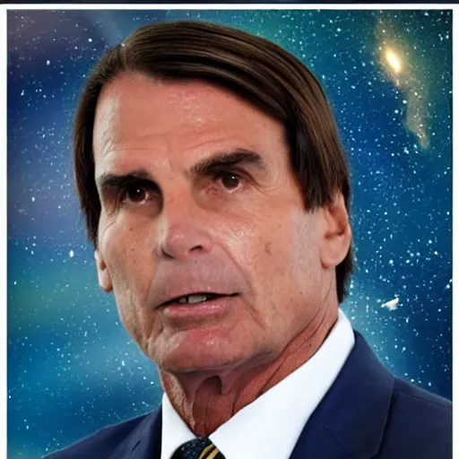 Prompt: photo of Jair Bolsonaro astronaut