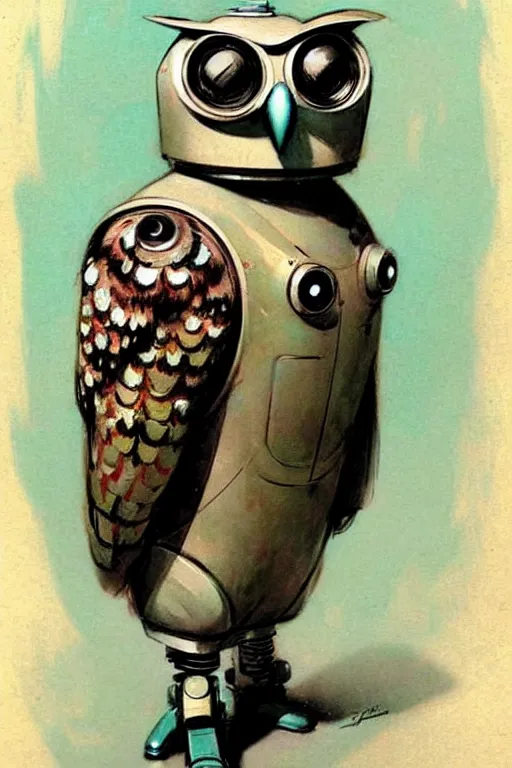 Image similar to ( ( ( ( ( 1 9 5 0 s retro future robot android owl. muted colors. ) ) ) ) ) by jean - baptiste monge!!!!!!!!!!!!!!!!!!!!!!!!!!!!!!