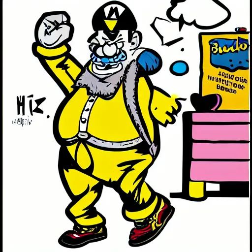 Prompt: wario in the style of a tin - tin comic