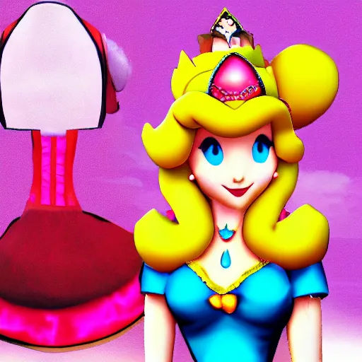 Prompt: princess peach as runway model