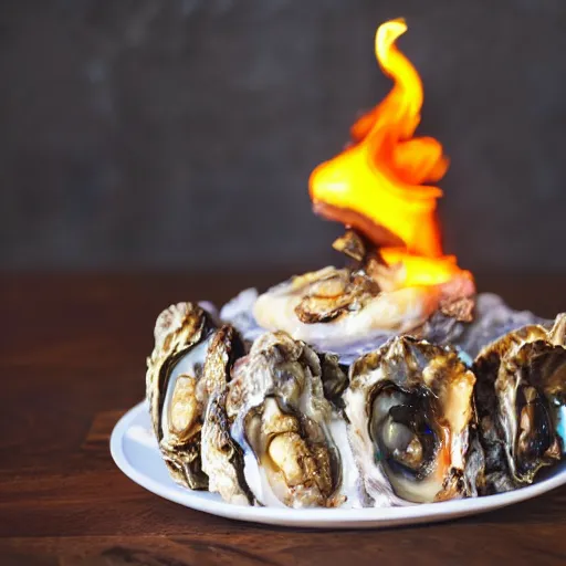 Image similar to oyster birthday cake on fire
