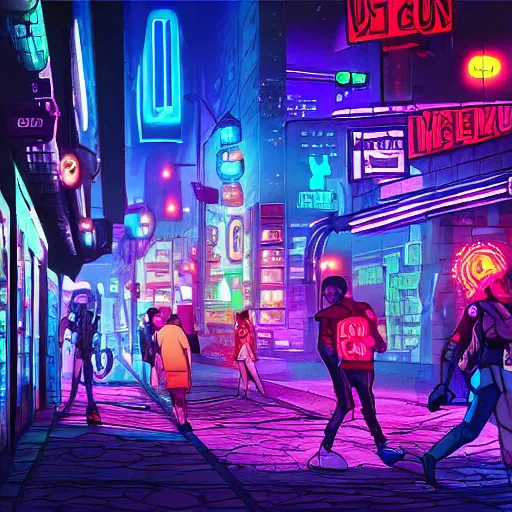 Image similar to Scooby Doo, Cyberpunk, Far future, Hyperdetailed, Neon Lights, Photorealistic, 4k