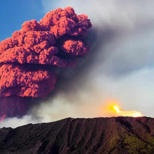 Prompt: photo of hawaii volcano erupting, award - winning photography, 4 k