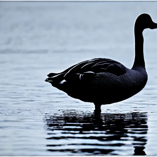 Image similar to morbidly obese goose on a lake