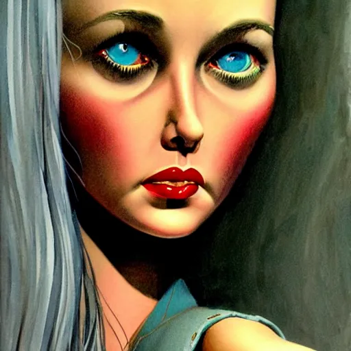 Image similar to detailed details photorealistic horror barbie doll in the style of bob peak and alex ross, gouache and wash paints color, detailed details facial and body and human and environments and proportionate, detailed 5 k details.