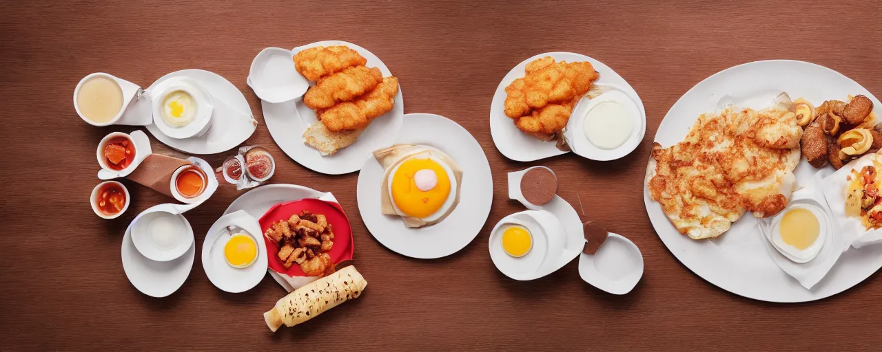 Prompt: breakfast, bob evans, dennys, authentic, zeiss, 3 5 mm, food photography, isometric, tasty, mcdonalds, wide shot, studio, gmaster, cooking, food, kodak, sony, canon