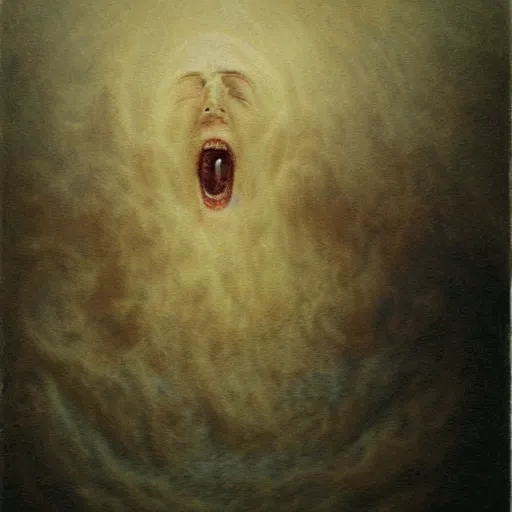 Prompt: a man screaming while being frozen to death, absolute zero, by agostino arrivabene