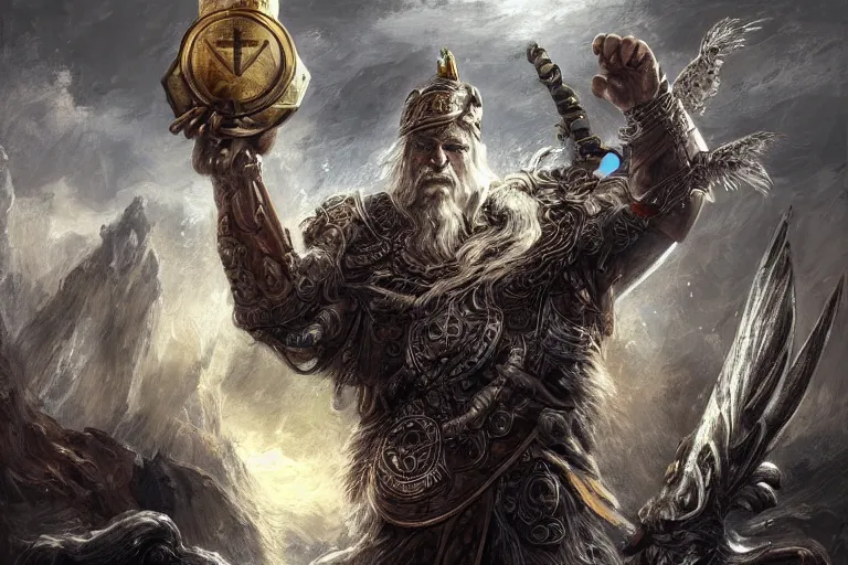 mythological Odin all father god of thunder and