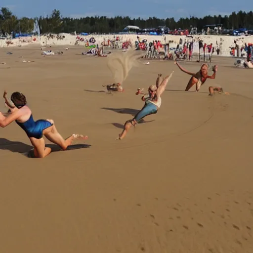 Image similar to olympic swimming in sand, instead of water there is sand, extremely coherent