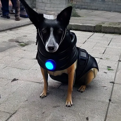 Image similar to cyberpunk dog