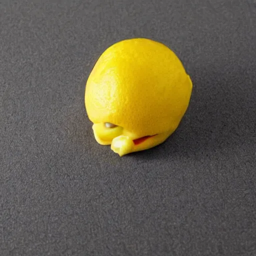 Image similar to a lemon in the shape of mark zuckerbergs head