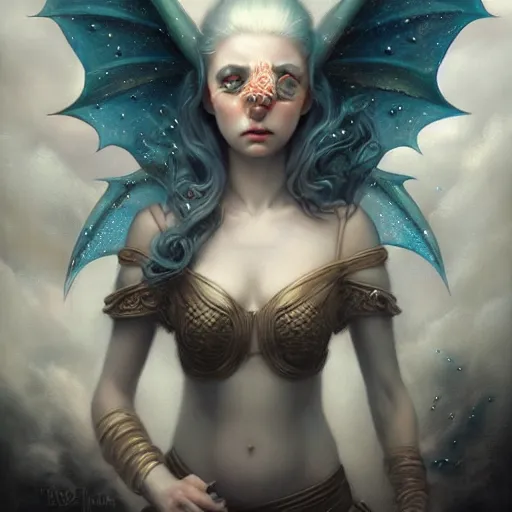 Image similar to mythical dragon by Tom Bagshaw