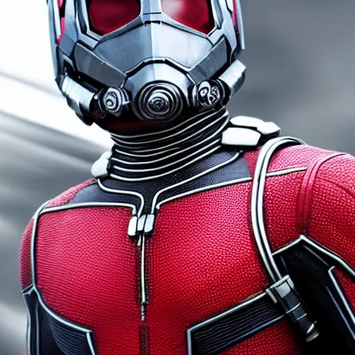 Image similar to ant-man with red hoodie, 4k realistic photo