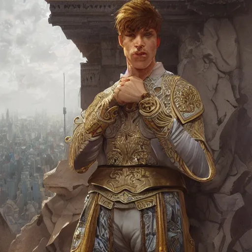 Image similar to julius Ceasar showing thumb down, intricate, elegant, highly detailed, digital painting, artstation, concept art, smooth, sharp, focus, illustration, art by artgerm and greg rutkowski and alphonse mucha