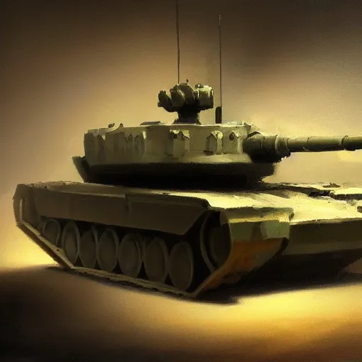 Image similar to tank made of paper, oil painting, artstation, dramatic lighting,, beautiful