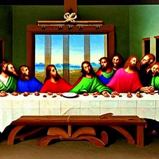 Image similar to jesus slapping your mom at the last supper