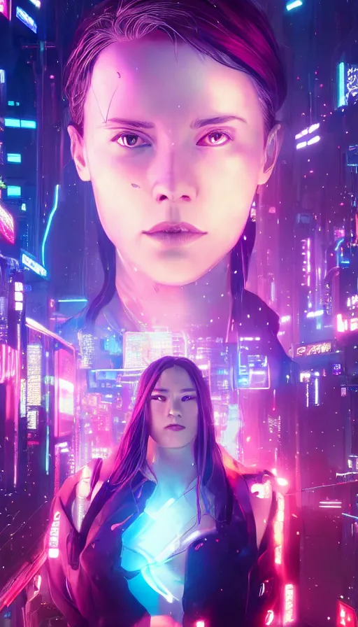 Image similar to kristanna loke, girl, altered carbon, highly detailed surreal neon big in japan vfx portrait of a android, stephen bliss, unreal engine, greg rutkowski, loish, rhads, beeple, makoto shinkai and lois van baarle, ilya kuvshinov, rossdraws, tom bagshaw, global illumination, detailed and intricate environment