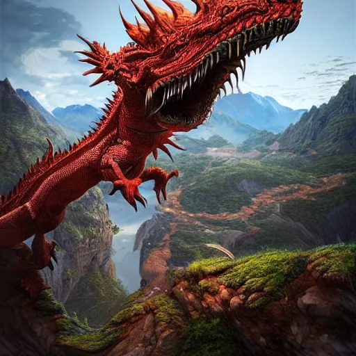 Image similar to a serpentine dragon, majestic, mountains background, ultrafine hyperrealistic detailed illustration by kim jung gi, irakli nadar, intricate linework, sharp focus, bright colors, matte, gujian, final fantasy, unreal engine highly rendered, global illumination, radiant light, intricate environment