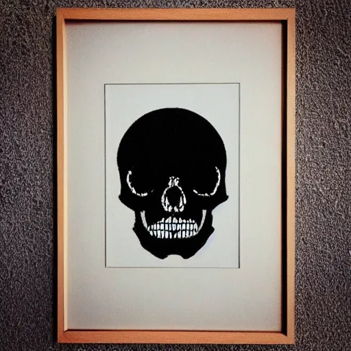 Prompt: “ a human skeleton, framed by a nuclear explosion going off behind it ”