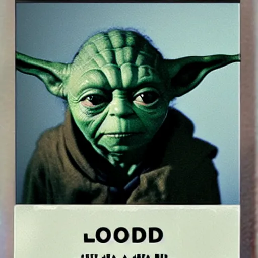 Prompt: yoda mugshot