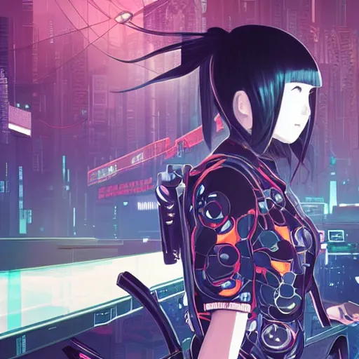 Cyberpunk Anime Girl Animated by Anime Diary - Free download on ToneDen