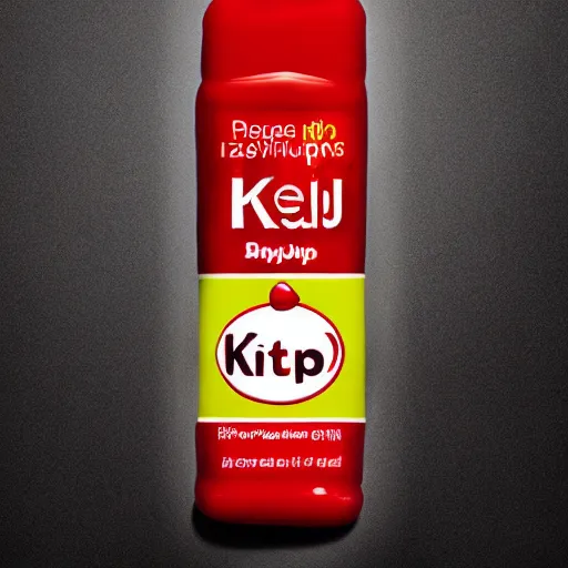 Image similar to advertisement for ketchup eye drops, product photography