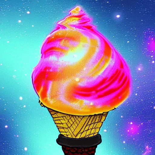 Prompt: a cosmic ice - cream cone, digital art