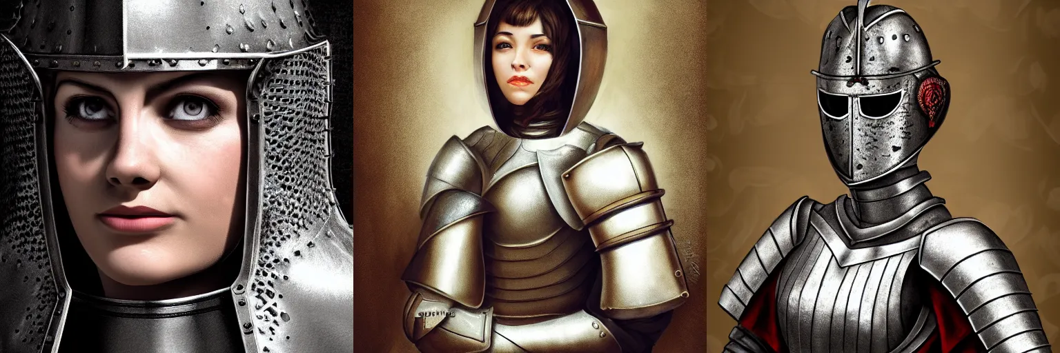 Prompt: portrait a proud female knight, by SIXMOREVODKA, detailed, determined, ready, stalwart