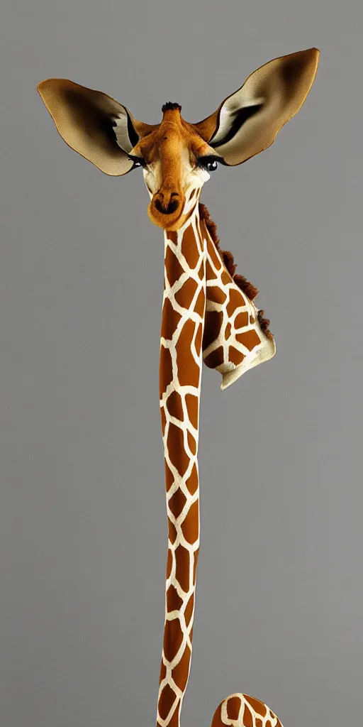 Image similar to giraffe with angel wings on its back, full body shot, wings, by studio ghibli