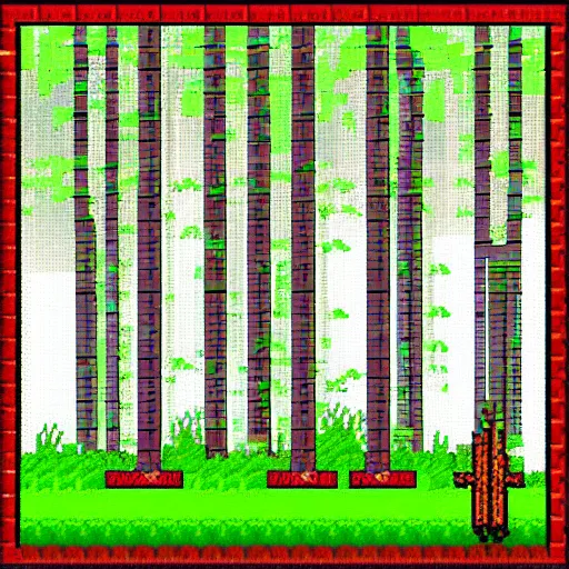 Prompt: 8 pixel art 8 bit forest background