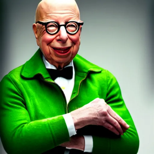 Image similar to uhd candid photo of hyperdetailed klaus schwab dressed as luigi. correct face, cinematic lighting, photo by annie leibowitz, and steve mccurry.