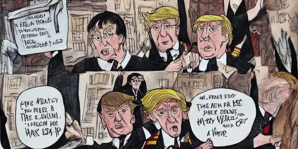 Prompt: harry potter, trump