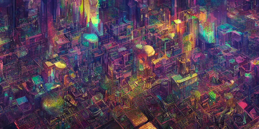 Image similar to DMT city by Android Jones