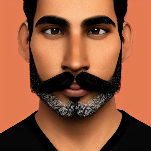 Prompt: the best brown male with short beard and mustache profile picture of 2 0 2 5, 4 k, beautiful gorgeous digital art, trending on artstation