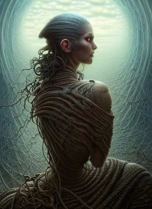 Prompt: closeup portrait shot of a paranormal entity in a scenic dystopian environment, intricate, elegant, highly detailed, centered, digital painting, artstation, concept art, smooth, sharp focus, illustration, artgerm, tomasz alen kopera, peter mohrbacher, donato giancola, joseph christian leyendecker, wlop, boris vallejo