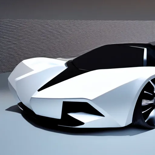 Prompt: render of futuristic supercar, realistic, detailed, clean