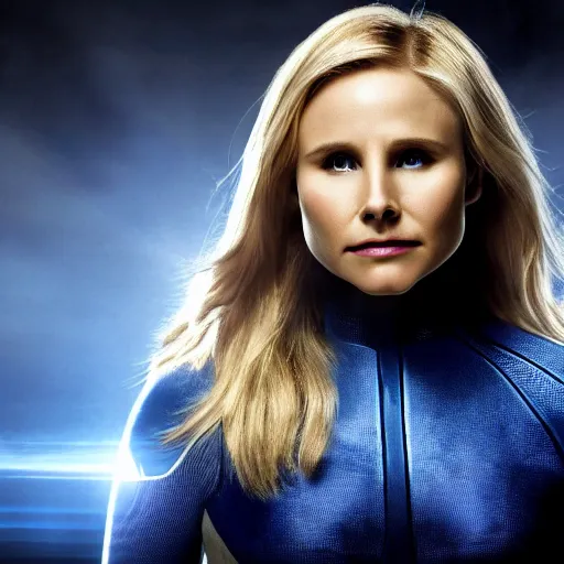 Prompt: kristen bell as invisible woman, hd 4k photo, cinematic lighting