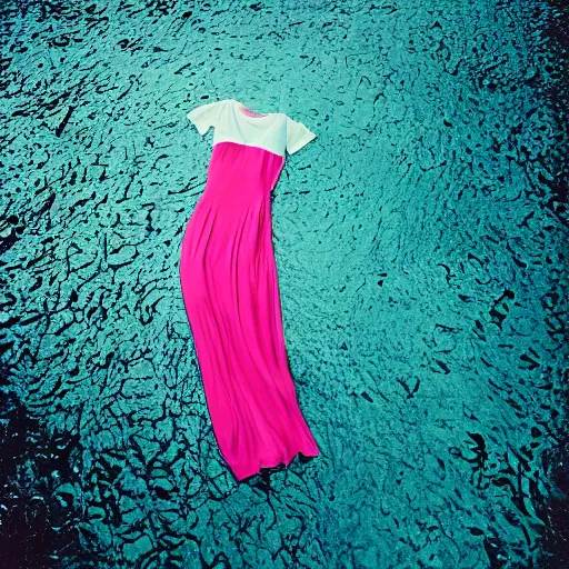 Image similar to realistic! photo of a balenciaga dress, floating in sky, color film photography, 35mm