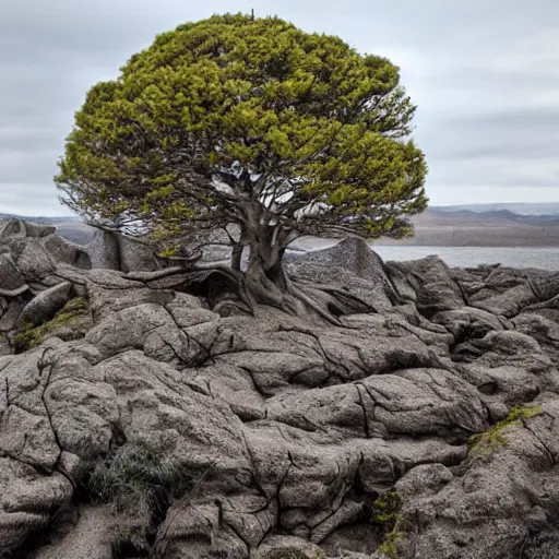 Windswept trees, eroded rock, no soil | Stable Diffusion | OpenArt