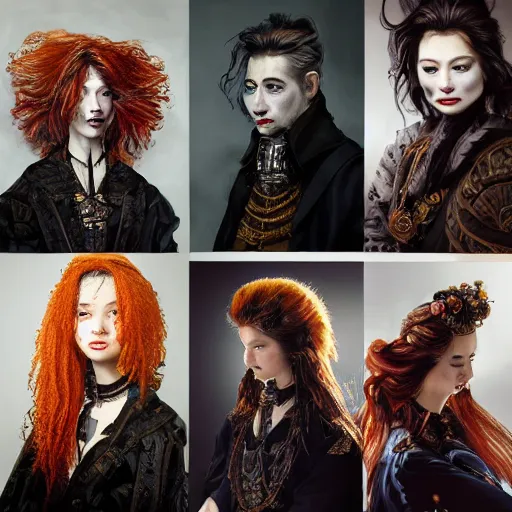 Image similar to portrait, headshot, insanely nice professional hair style, dramatic hair color, digital painting, of a old 17th century, old cyborg merchant, amber jewels, baroque, ornate clothing, scifi, realistic, hyperdetailed, chiaroscuro, concept art, art by Franz Hals and Jon Foster and Ayami Kojima and Amano and Karol Bak,