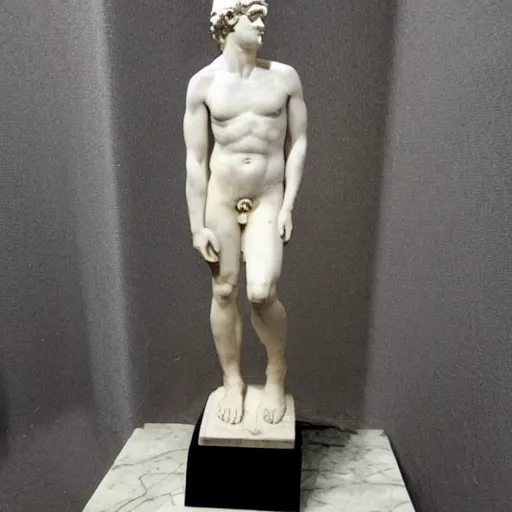 Prompt: Greek marble statue of Trent Reznor