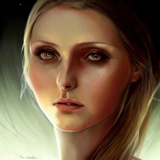 Prompt: painting of lauren southern portrait charlie bowater style