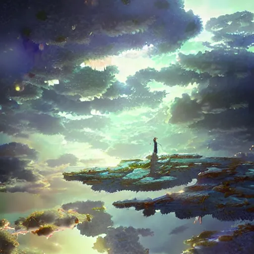 Image similar to Fried eggs made from dragon eggs, fantasy art, art by Makoto Shinkai