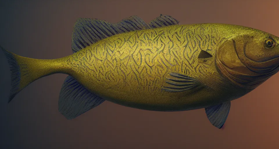 Prompt: a beautiful painting of a fish with knives, octane render, brilliantly coloured, intricate, ultra wide angle, trending on artstation, dusk, volumetric lighting, polished, micro details, ray tracing, 8k